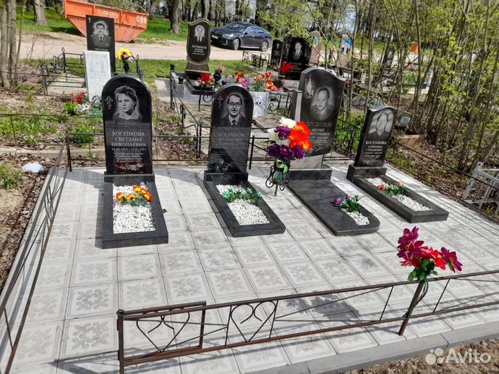 Облицовка могил тротуарной плиткой