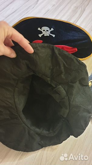 Шляпа пирата и плащ карнавальные театральные