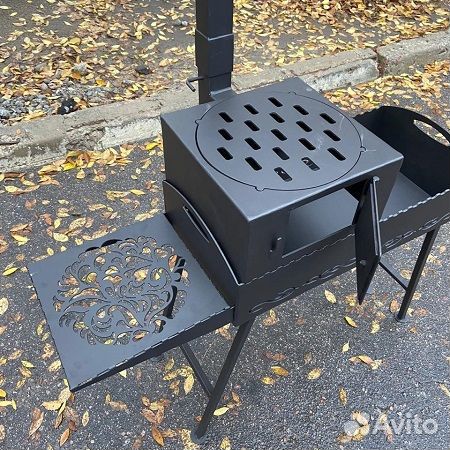 Мангал с печкой под казан 4мм