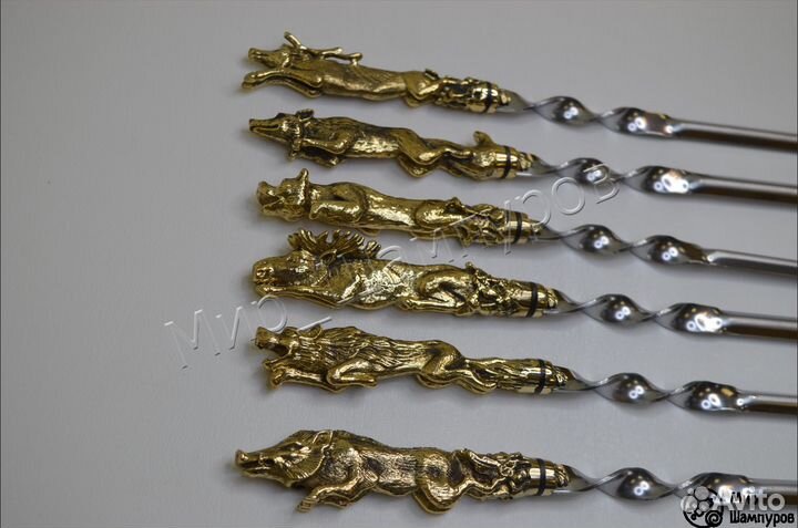 Шампура звери в мини чехле