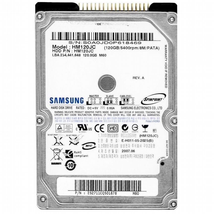 [HM120JC] Жесткий Диск Samsung 120gb Ide 2,5" Hm120jc