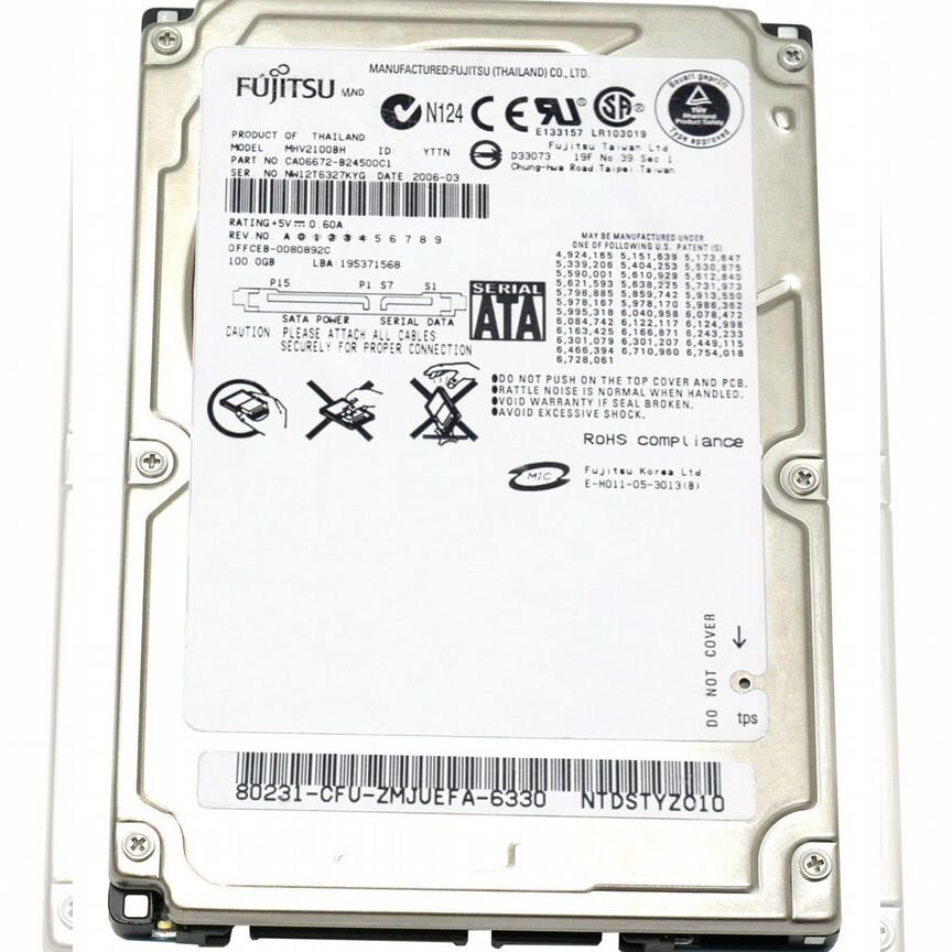[CA06672-B24500C1] Жесткий Диск Fujitsu 100gb Sata Ca06672-B24500c1
