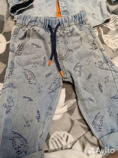 Джинсовая рубашка и джинсы 80