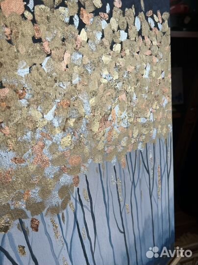 Картина новая на холсте, золото, акрил 60/40