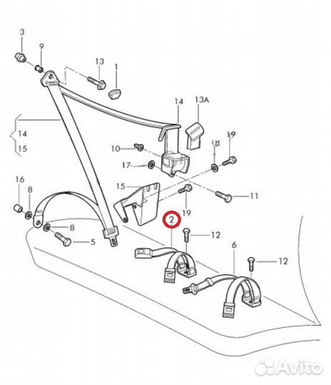 Ответная часть ремня безопасности задняя Pointer