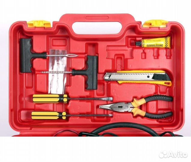 Компрессор 2-х поршневый в кейсе с набором