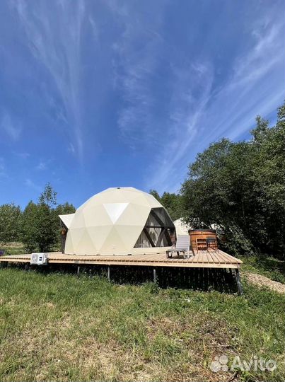 Шатер всесезонный, геодезический купол диаметр 7м