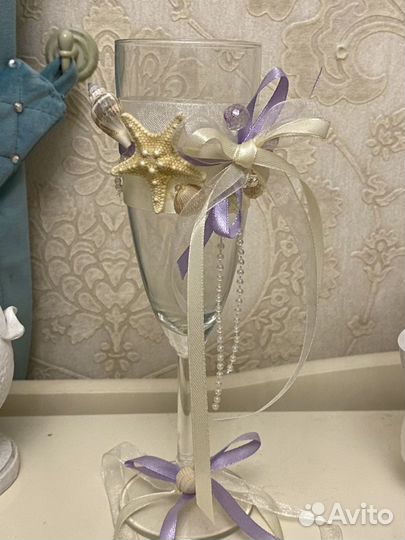 Свадебные бокалы декорированые в ассортименте