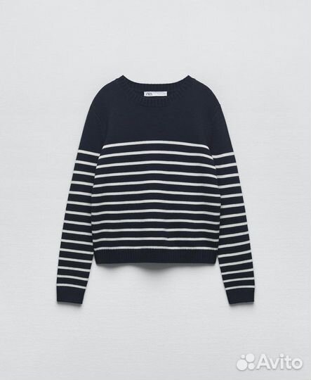 Zara новый полосатый свитер кофта