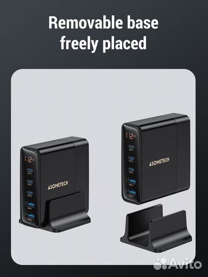 Зарядное устройство Asometech GaN 140 Вт, 5 портов