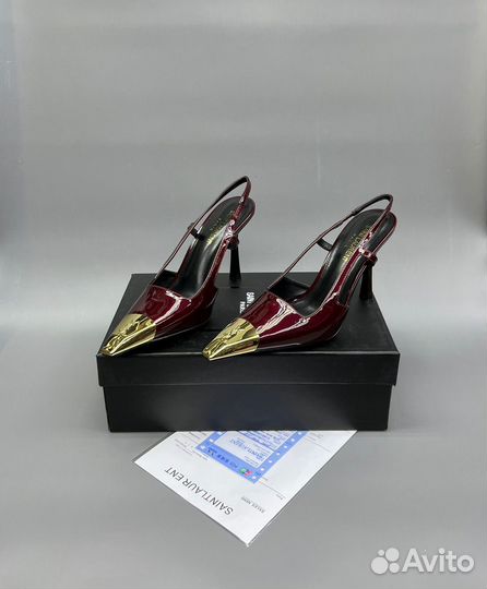 Туфли женские Yves Saint Laurent бордовые