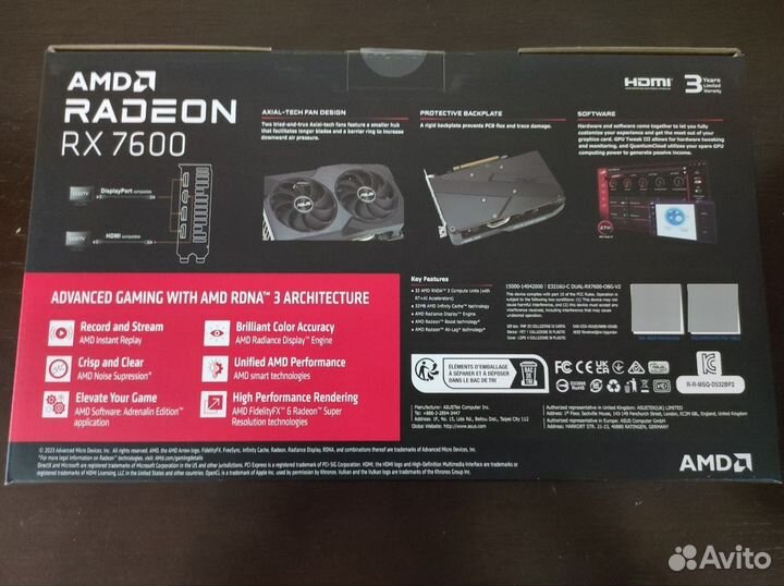 Видеокарта AMD radeon rx 7600 8gb