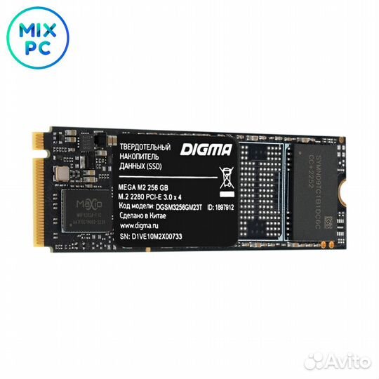 Накопитель SSD M.2 256GB digma mega M2 dgsm3256GM2