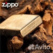 Zippo. Brushed Brass Solid Engraved. Коллекционная