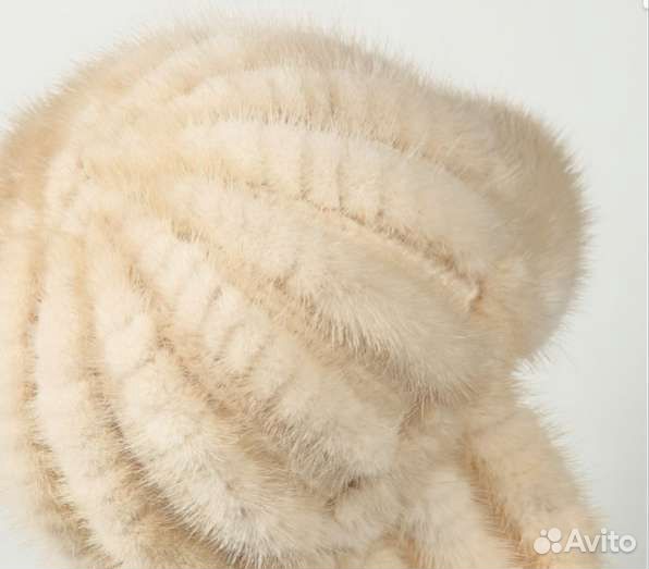 Шапка зимняя из норки, ушанка, на вязаной основе