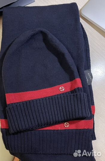 Комплект шапка и шарф Gucci оригинал