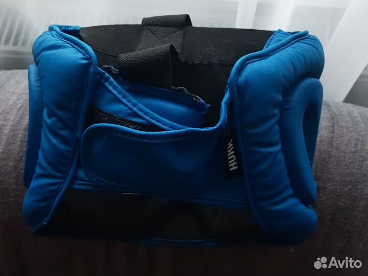 Боксерский шлем hukk размер М бу синий цвет