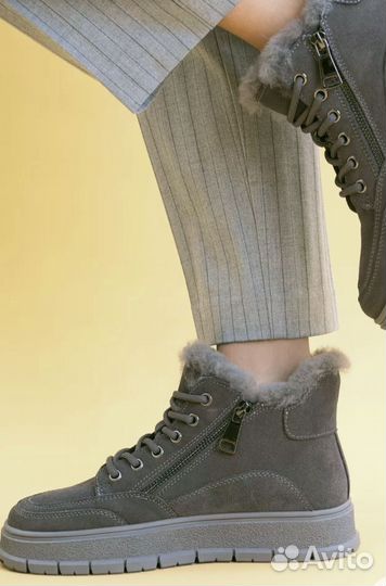 Зимние женские натуральные ботинки