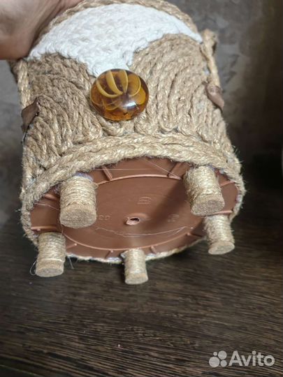 Горшок джут декоративный ручная работа