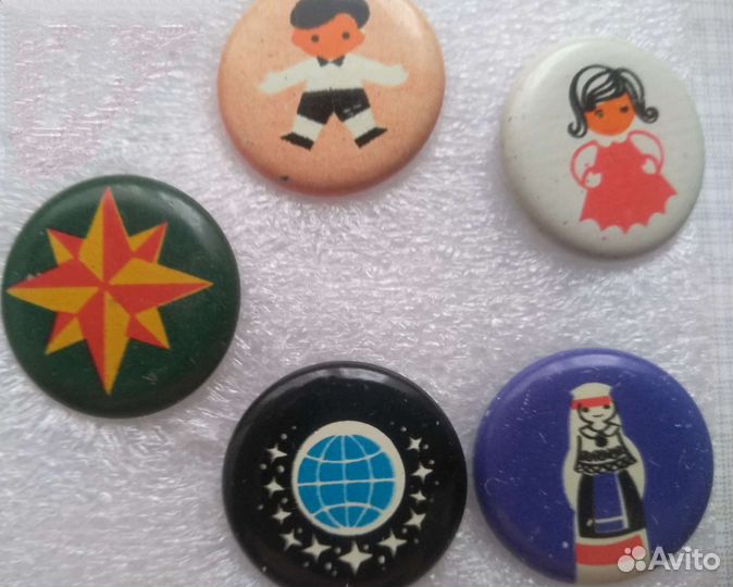 Значки СССР детские Заяц Волк Бокс мультфильм