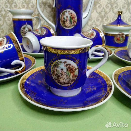 Кобальтовый, кофейный сервиз Мадонна Германия