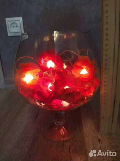 Ваза в виде бокала с гирляндами IKEA 2 шт