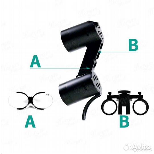 Налобный осветитель с бинокулярами