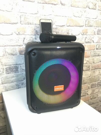 Караоке бумбокс микрофон Led