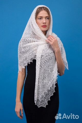 Оренбургский пуховый платок-паутинка