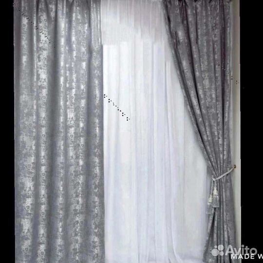 Шторы мрамор новые на шторной ленте 3М