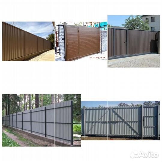 Ворота профнастил. автоматические