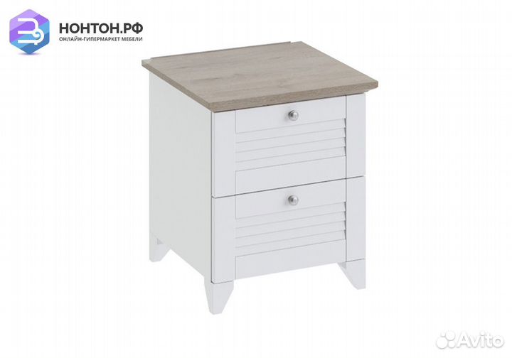 Тумба Ривьера на ножках дуб бонифацио / белый