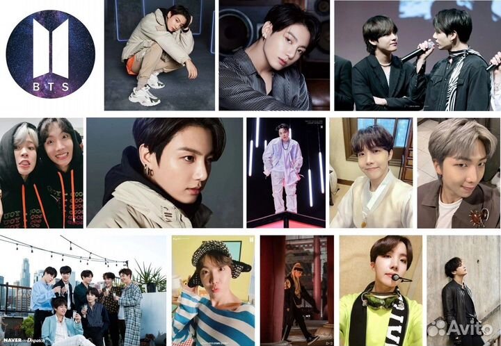 BTS blackpink Stray kids exo наклейки А4