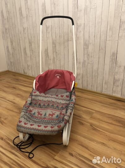 Коляска санки с ручкой
