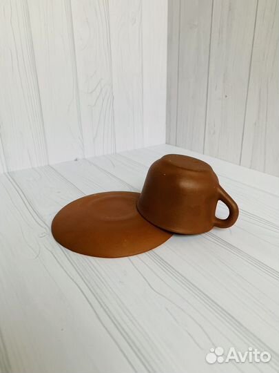 Кофейная пара из красной глины