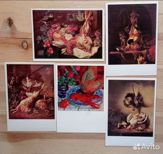 Охотничий натюрморт, 19 открыток 60-80е годы