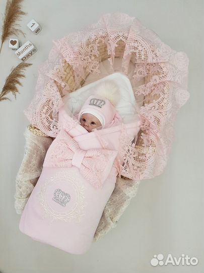 Элитный комплект на выписку с кружевом