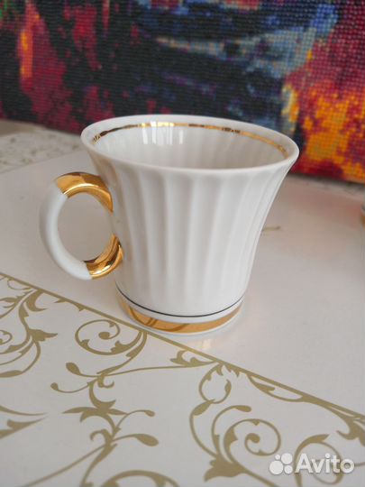 3 кофейных фарфоровые чашки