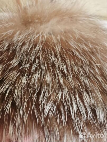 Шапка вязаная женская мех енот