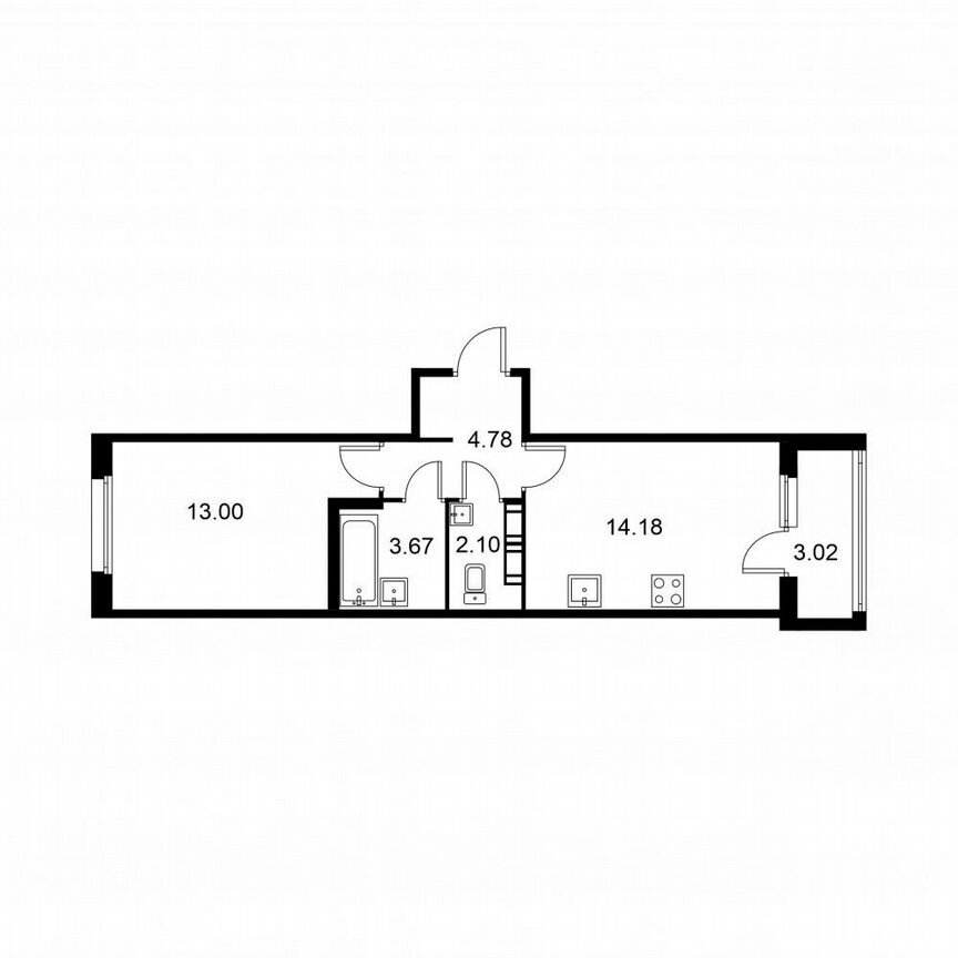 1-к. квартира, 39,2 м², 6/9 эт.
