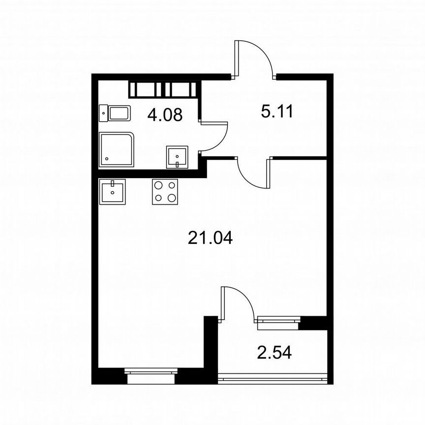 Квартира-студия, 31,5 м², 7/9 эт.