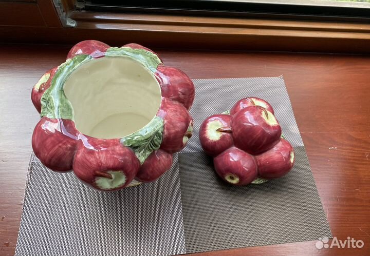 Ваза - шкатулка яблоки, фарфор ручная работа СССР