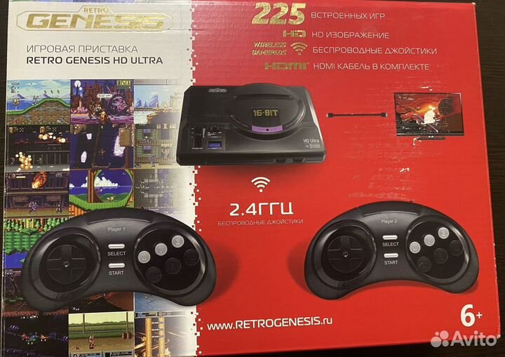 Приставка(sega) retro genesis hd ultra 225 игр