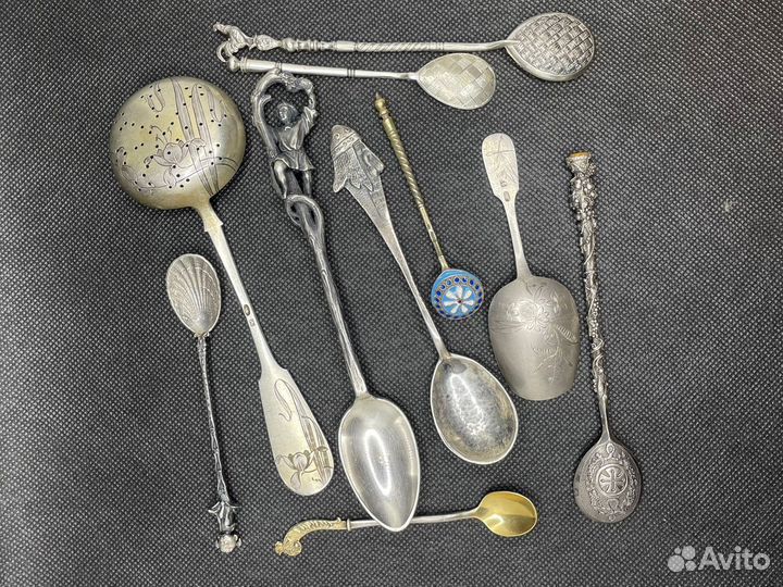 Ложечки совочки серебро 84 коллекция