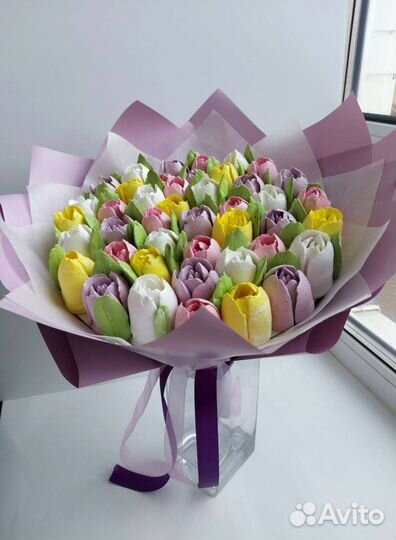 Зефирный букет из тюльпанов