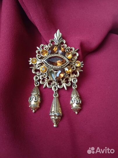 Винтажная брошь Чехословакия