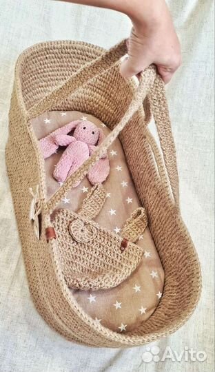 Вязаная люлька для новорожденных