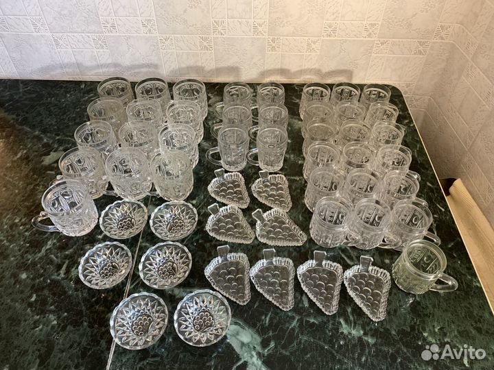 Хрусталь.Рог.Конфетница.Графин.Корзина.Кружки.Лист