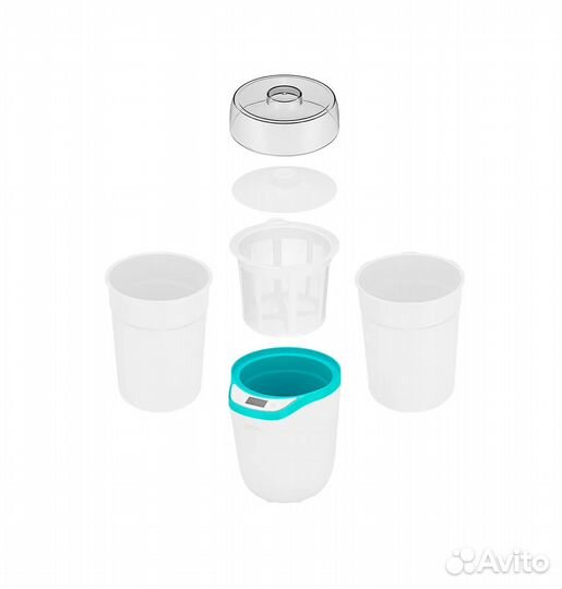 Йогуртница Kitfort кт-2077-3, белый, бирюзовый