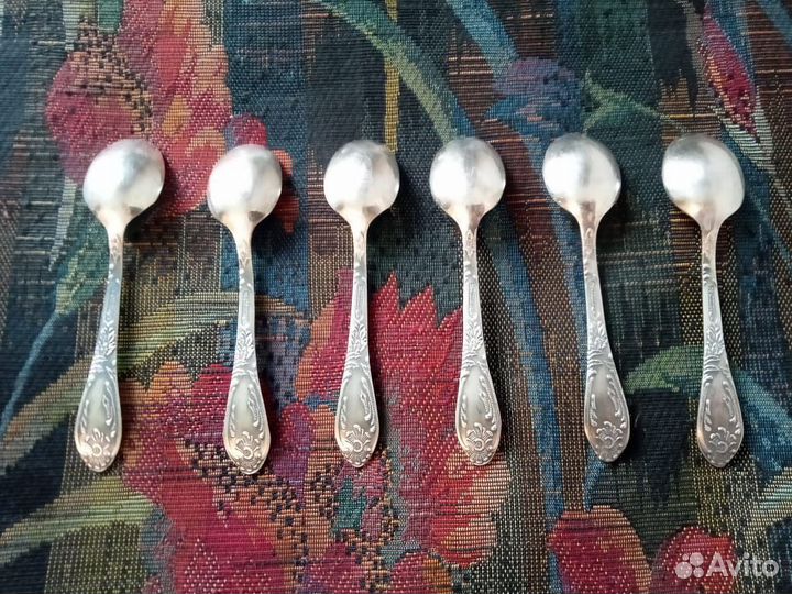 Мельхиор СССР 6 шт Кофейные Мннц1-50